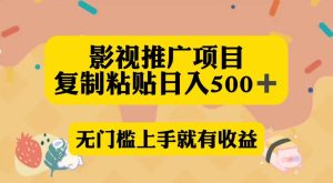 影视推广，复制粘贴每天轻松日入500+，新手小白上手就有收益【详细教程】-独家科技资源网