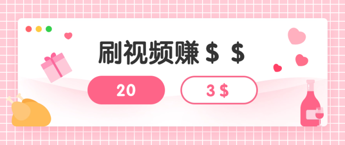 刷视频赚美金，每天2小时，3刀-独家科技资源网