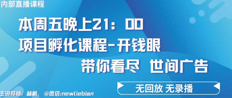 4.26日内部回放课程《项目孵化-开钱眼》赚钱的底层逻辑【揭秘】-独家科技资源网