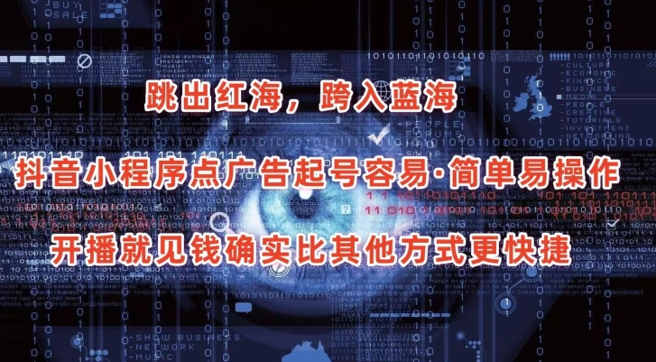 抖音小程序点广告项目，起号容易，简单易操作，开播就见有收益【揭秘】-独家科技资源网