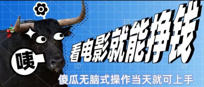 看看电影就能挣钱，傻瓜式无脑操作，是个人就能学会，当天即可上手-独家科技资源网