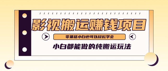 手把手教你操作影视搬运项目，小白都能做零基础也能赚钱-独家科技资源网