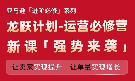 亚马逊进阶必修系列，龙跃计划-运营必修营新课，让卖家实现提升 让单量实现增长-独家科技资源网