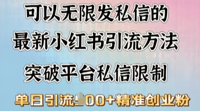 最新“摆烂式”引流打法，小红书私信引流，单天引流100+-独家科技资源网