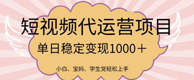 2025最新风口项目，短视频代运营日入多张【揭秘】-独家科技资源网