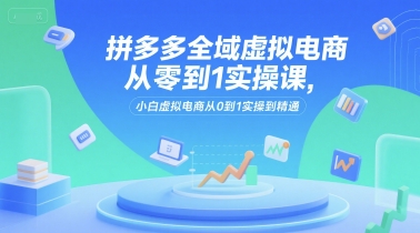 拼多多全域虚拟电商从零到1实操课，小白虚拟电商从0到1实操到精通-独家科技资源网