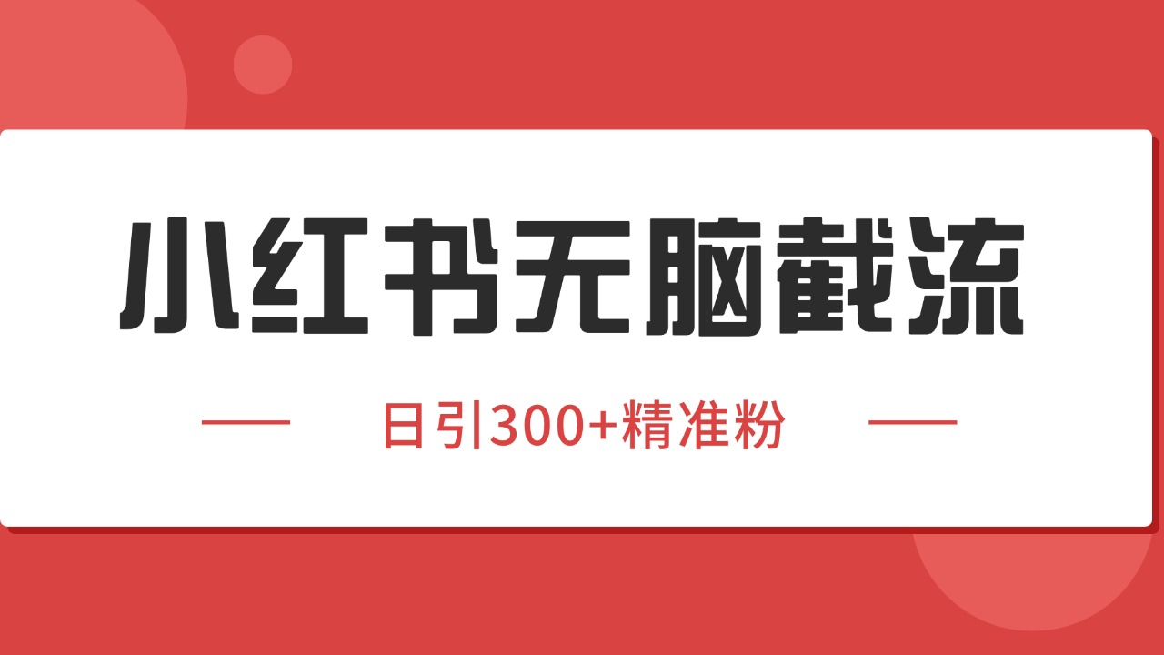 小红书截流同行客源，独家野路子获客玩法 日引200+暴力获客-独家科技资源网