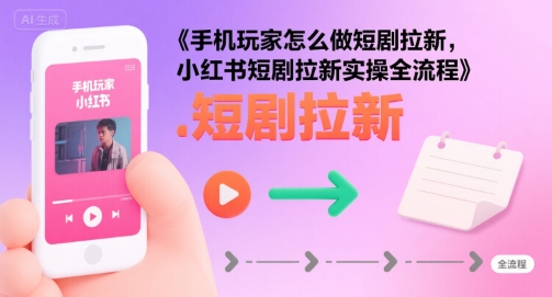 手机玩家怎么做短剧拉新，小红书短剧拉新实操全流程-独家科技资源网