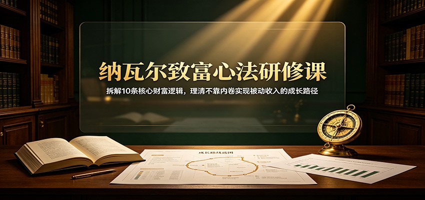 纳瓦尔致富心法研修课:拆解10条核心财富逻辑,理清不靠内卷实现被动收入的成长路径-独家科技资源网