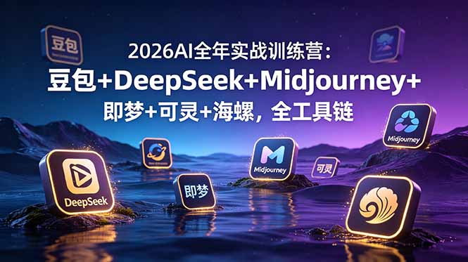 2026AI全年实战训练营：豆包+DeepSeek+Midjourney+即梦+可灵+海螺，全工具链-独家科技资源网