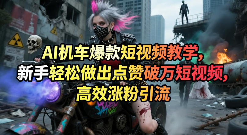 AI机车爆款短视频教学，新手轻松做出点赞破万短视频，高效涨粉引流-独家科技资源网