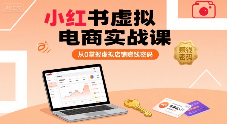 小红书虚拟电商实战课，从0掌握虚拟店铺賺钱密码-独家科技资源网