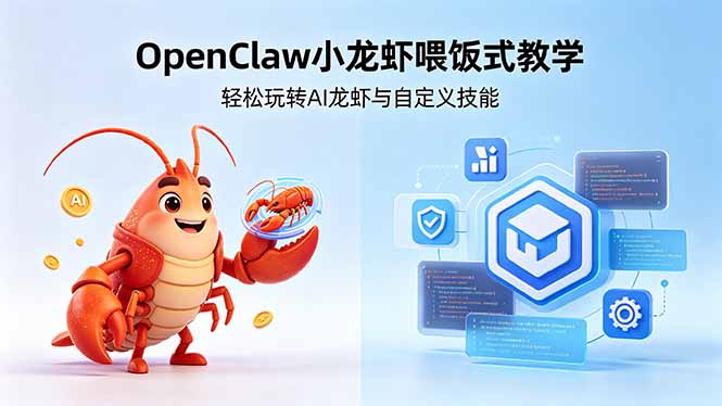 不用懂技术！OpenClaw小龙虾喂饭式教学，轻松玩转AI龙虾与自定义技能-独家科技资源网