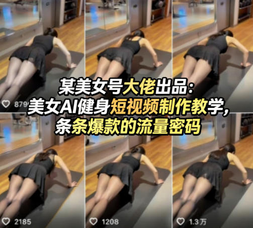 某美女号大佬出品：美女AI健身短视频制作教学，条条爆款的流量密码-独家科技资源网