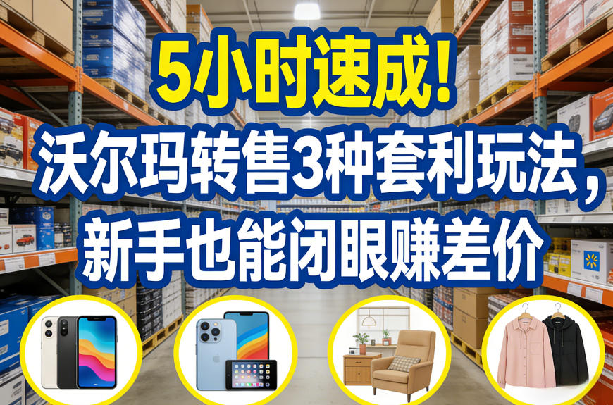 5小时速成！沃尔玛转售3种套利玩法，新手也能闭眼賺差价-独家科技资源网