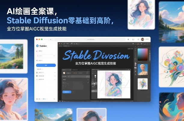 AI绘画全案课，Stable Diffusion零基础到高阶，全方位掌握AIGC视觉生成技能-独家科技资源网