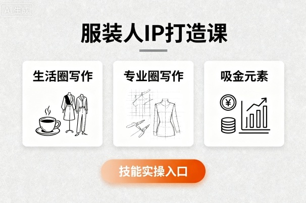 服装人IP打造课，文案创富+生活圈写作+专业圈写作+服装人专属+吸金元素+技能实操-独家科技资源网