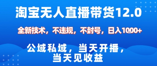淘宝无人直播12.0，公域私域技术，不封号，不违规布局双十一流量风口，日入1k(独家技术)【揭秘】-独家科技资源网