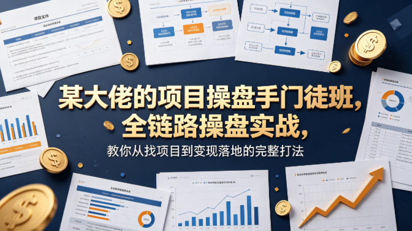 某大佬的项目操盘手门徒班，全链路操盘实战，教你从找项目到变现落地的完整打法-独家科技资源网
