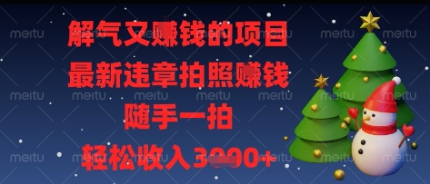 解气又挣钱的项目，最新违章拍照挣钱，随手一拍，轻松收入多张【揭秘】-独家科技资源网