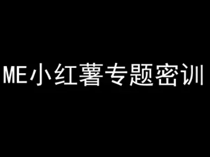 ME小红薯专题密训-小红书电商教程-独家科技资源网