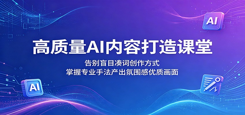 高质量AI内容打造课堂:告别盲目凑词创作方式,掌握专业手法产出氛围感优质画面-独家科技资源网