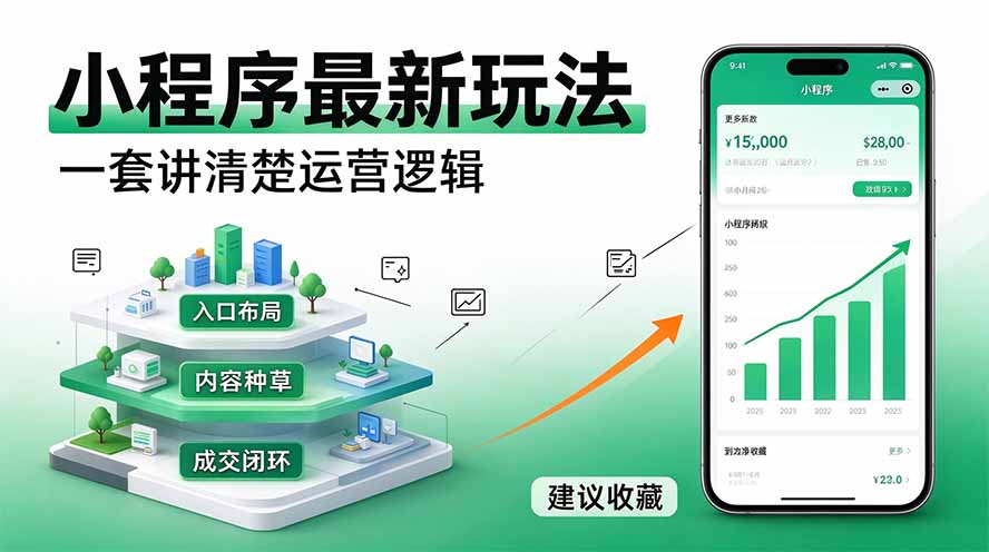 微信小程序最新玩法   四种收益来源，单日收入400+-独家科技资源网