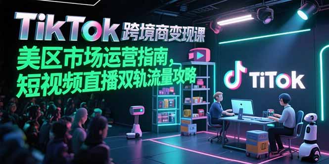 TikTok跨境电商变现课，美区市场运营指南，短视频直播双轨流量攻略-独家科技资源网