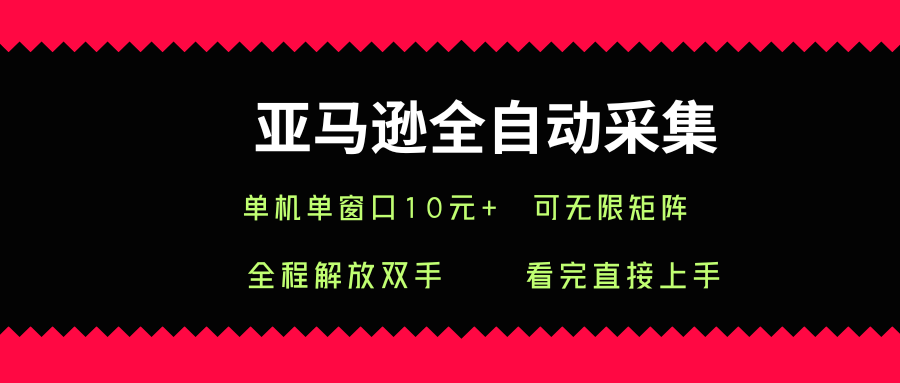 亚马逊全自动采集，单机单窗口一天10+，可无限矩阵去做【揭秘】-独家科技资源网