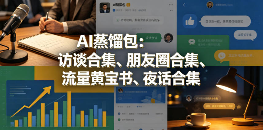 AI蒸馏包：访谈合集、朋友圈合集、流量黄宝书、夜话合集【文档】-独家科技资源网