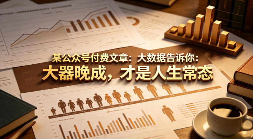 某公众号付费文章：大数据告诉你：大器晚成，才是人生常态-独家科技资源网