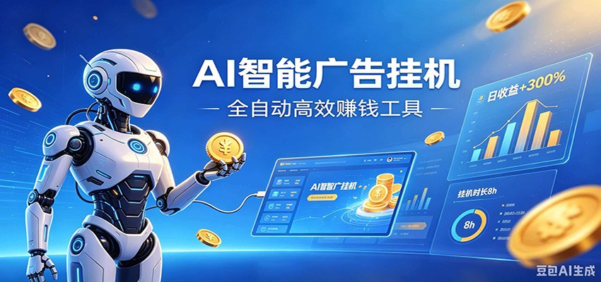AI智能广告挂机，小白轻松上手，在家自动赚收益-独家科技资源网