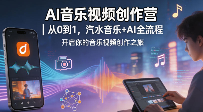 AI音乐视频创作营｜从0到1，汽水音乐+AI全流程，开启你的音乐视频创作之旅-独家科技资源网