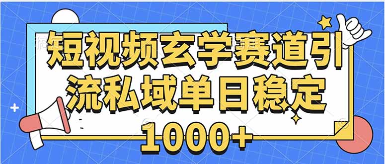 玄学赛道引流私域变现单日稳定1000+教程-独家科技资源网