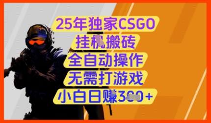 25年独家CSGO挂G搬砖，全自动操作，无需打游戏，小白日入3张+【揭秘】-独家科技资源网