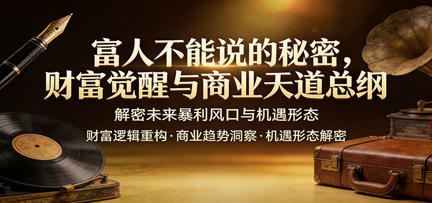 富人不能说的秘密，财富觉醒与商业天道总纲，解密未来暴利风口与机遇形态-独家科技资源网