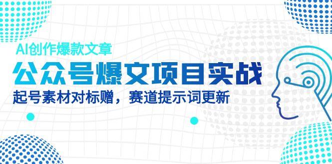 公众号爆文项目实战，AI创作爆款文章，起号素材对标赠(附赛道AI提示词-独家科技资源网