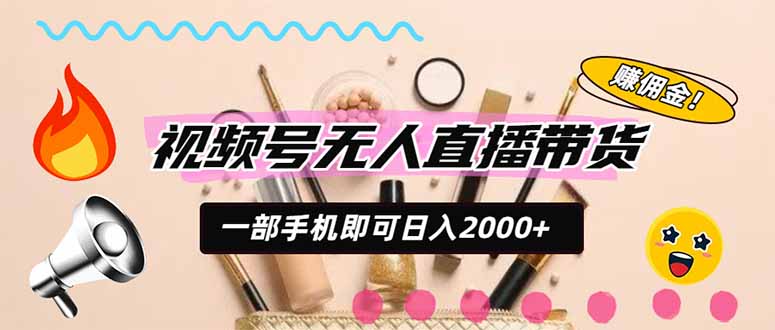 视频号带货，一天2000+，一部手机即可开展的完美副业，无需投资-独家科技资源网