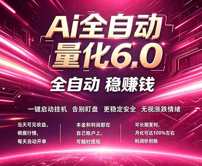 最新AI量化交易6.0，24小时自动运行，绿色稳定！日入1000+-独家科技资源网