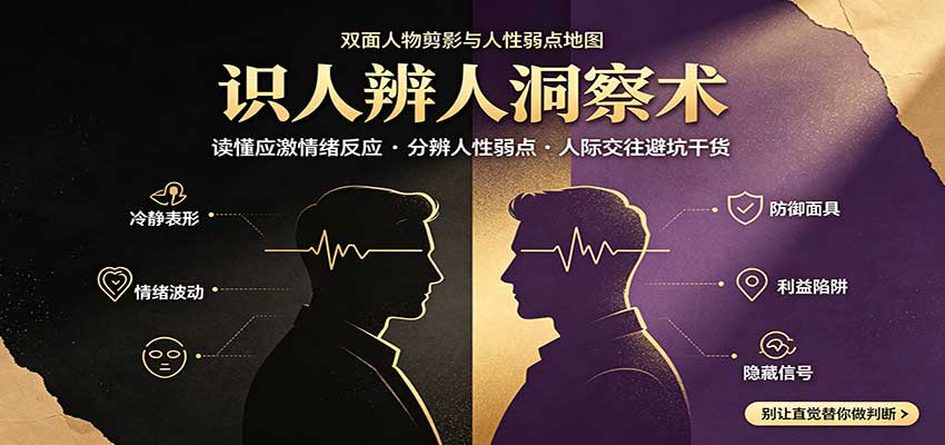 识人辨人终极心法：读懂应激情绪反应，分辨人性弱点，人际交往避坑干货-独家科技资源网