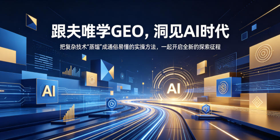 跟夫唯学GEO,洞见AI时代,把复杂技术“蒸馏”成通俗易懂的实操方法,一起开启全新的探索征程-独家科技资源网