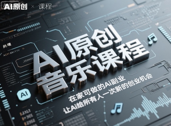 AI原创音乐课程，在家可做的Ai副业，让Ai给所有人一次新的创业机会-独家科技资源网