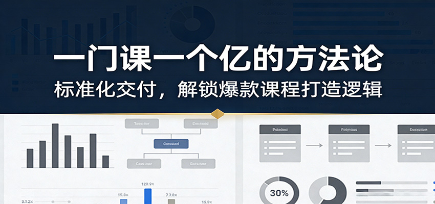 一门课一个亿的方法论：标准化交付，解锁爆款课程打造逻辑-独家科技资源网