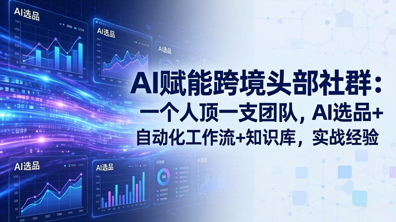 AI赋能跨境头部社群-更新6月：一个人顶一支团队，AI选品+自动化工作流+知识库，实战经验-独家科技资源网