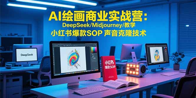 AI绘画商业实战营：DeepSeek/Midjourney/教学 小红书爆款SOP 声音克隆技术-独家科技资源网