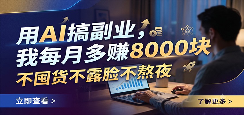 用AI搞副业，我每月多赚8000块，不囤货不露脸不熬夜-独家科技资源网