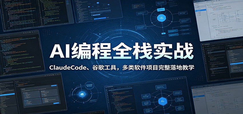 AI编程全栈实战:ClaudeCode、谷歌工具,多类软件项目完整落地教学-独家科技资源网