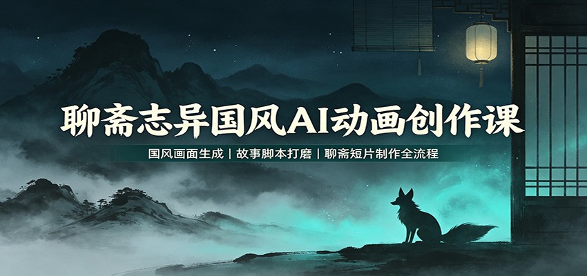 聊斋志异国风AI动画创作课：国风画面生成，故事脚本打磨，聊斋短片制作全流程-独家科技资源网
