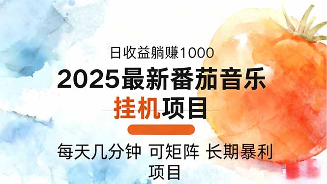 2025年最新番茄音乐人挂机项目，每天几分钟，月入1000＋，可矩阵，一台…-独家科技资源网