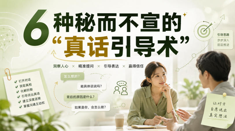 付费文章:6种秘而不宣的“真话引导术”-独家科技资源网